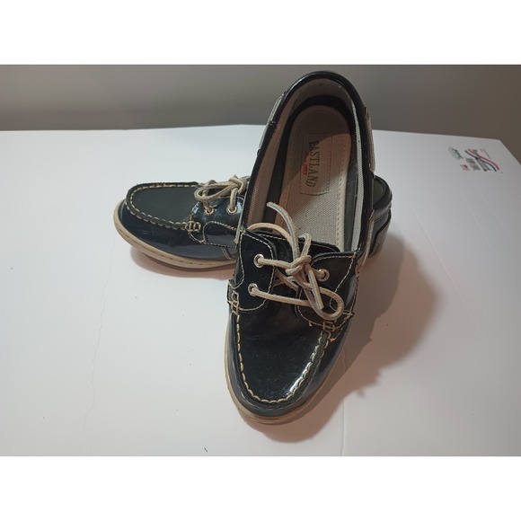 Eastland Shoes - Eastland Women's Rosy Patent Leather Boat Shoes Black Size 8M Slip On Loafers